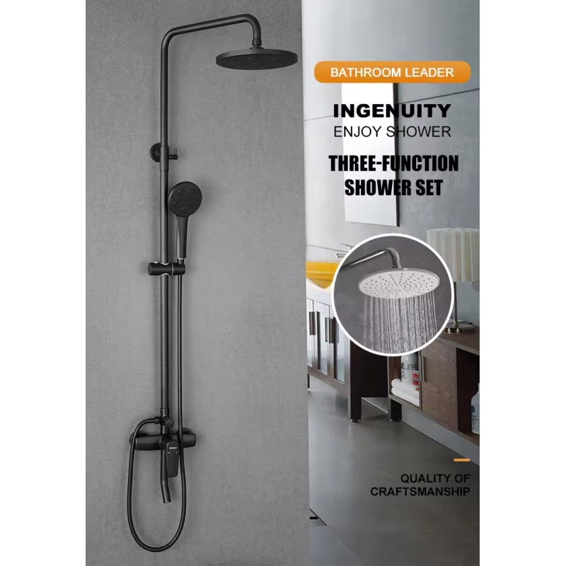 Thermostatic Wall Mounted Waterfall Faucet Sets Concealed Rain Shower Mixer With Shower Head